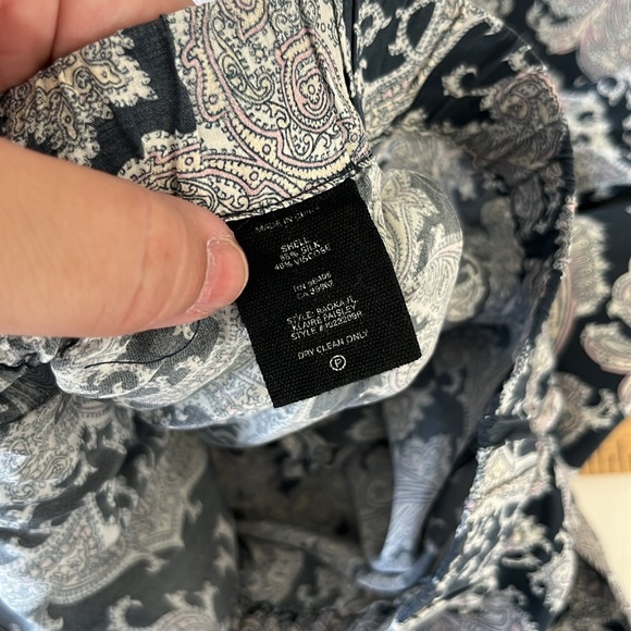 THEORY Mitrana Paisley Printed Silk Georgette Wide Leg Pants - Picture 8 of 9